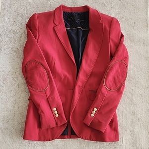 Red Zara Knit Blazer w/Elbow Patches